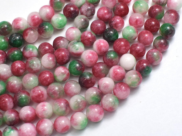 Jade - Red & Green, 8mm Round-BeadBeyond