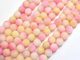 Matte Jade - Pink & Yellow, 8mm Round-BeadBeyond