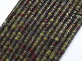 Dragon Blood Jasper, 2x4mm Heishi Disc-BeadBeyond