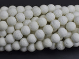 White Lava Beads, 8mm Round Beads, 15 Inch-BeadBeyond