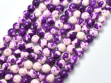 Rain Flower Stone, Purple, White, 8mm Round Beads-BeadBeyond