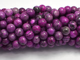 Gray Picture Jasper - Purple, 8mm (8.5mm)-BeadBeyond