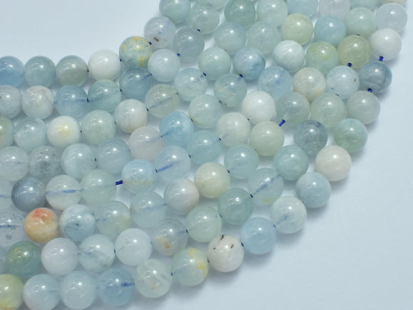 Aquamarine Beads, 8mm (8.3mm) Round Beads-BeadBeyond