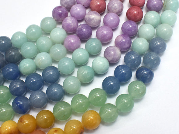 Mixed Stone, Rhodonite, Amazonite, Aventurine, Lepidolite, 8mm (8.6mm)-BeadBeyond
