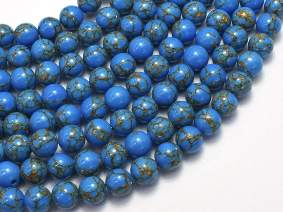 Howlite Turquoise - Blue with Gold Line, 8mm (8.3mm)