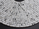 White Howlite, 2x4mm, Heishi Disc-BeadBeyond