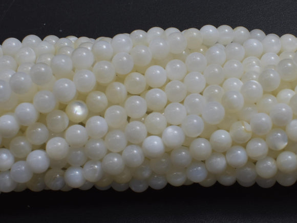 Mother of Pearl, MOP, Creamy White, 4mm, Round-BeadBeyond