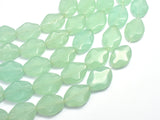 Glass-Green, 15x20mm Wavy Oval, 15.5 Inch-BeadBeyond
