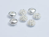 4pcs 925 Sterling Silver Beads, 6mm Flower-BeadBeyond