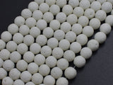 White Lava Beads, 8mm Round Beads, 15 Inch-BeadBeyond