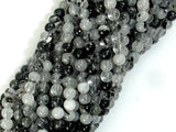 Black Rutilated Quartz 3.8mm Round Beads-BeadBeyond