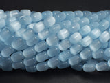 Selenite, Gypsum, Light Blue, 6x9mm Tube-BeadBeyond