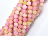 Matte Jade - Pink & Yellow, 6mm Round-BeadBeyond