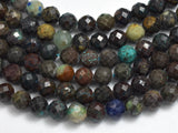 Natural Azurite, 4mm Micro Faceted Round-BeadBeyond