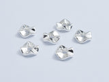 4pcs 925 Sterling Silver Beads, 7mm Wavy Coin-BeadBeyond