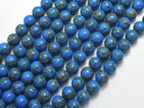 Howlite Turquoise - Blue with Gold Line, 8mm (8.3mm)-BeadBeyond