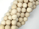 Matte White Fossil Jasper Beads, 10mm Round Beads
