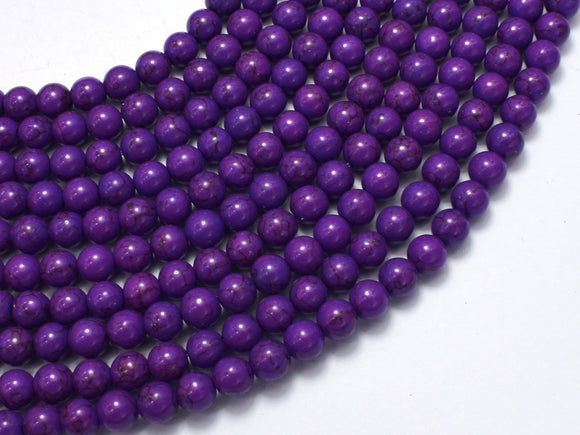 Purple Howlite, 6mm Round Beads-BeadBeyond