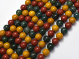 Alashan Agate-Green / Yellow / Red, 8mm-BeadBeyond