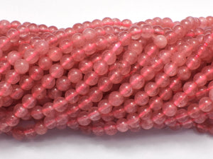 Jade - Strawberry Quartz Color, 4mm (4.5mm)-BeadBeyond