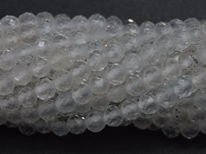 White Topaz Beads, 3mm (2.8mm) Micro Faceted Round-BeadBeyond