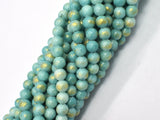 Mashan Jade - Green & Blue, 6mm (6.5mm) Round-BeadBeyond