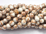 White Howlite - White with Gold Line, 8mm (8.3mm)-BeadBeyond