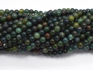 Moss Agate Beads, 4mm (4.5mm) Round Beads-BeadBeyond