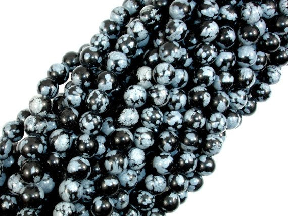 Snowflake Obsidian Beads, Round, 6mm-BeadBeyond