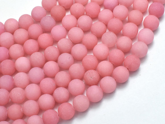 Matte Jade - Rose Pink, 8mm Round-BeadBeyond