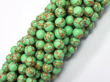 Howlite Turquoise - Green with Gold Line, 8mm (8.3mm)-BeadBeyond