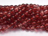 Quartz - Red, 8mm (7.8mm) Round-BeadBeyond