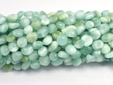 Green Angelite Beads, 5x7mm Nugget Beads, 15.5 Inch-BeadBeyond