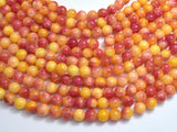 Jade - Yellow & Orange, 8mm Round-BeadBeyond