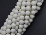 White Lava Beads, 8mm Round Beads, 15 Inch-BeadBeyond