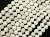 Matte White Fossil Jasper Beads, 6mm (6.3mm)