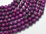 Gray Picture Jasper - Purple, 8mm (8.5mm)-BeadBeyond