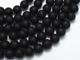 Matte Black Stone, 10mm Round Beads