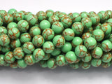 Howlite Turquoise - Green with Gold Line, 8mm (8.3mm)-BeadBeyond