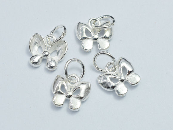 4pcs 925 Sterling Silver Charms, Butterfly Charm, 8.5x8mm-BeadBeyond