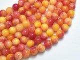 Jade - Yellow & Orange, 8mm Round-BeadBeyond