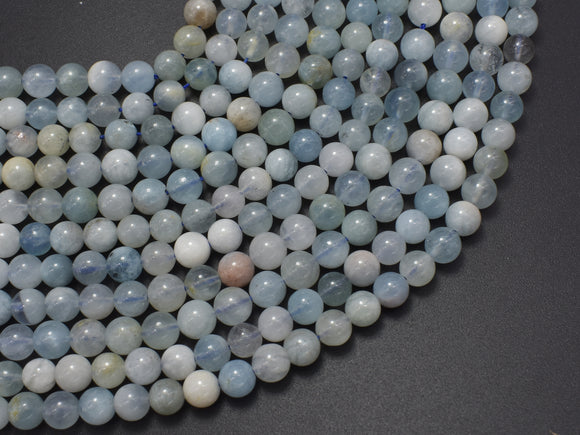 Aquamarine Beads, 6mm Round Beads-BeadBeyond