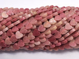 Rhodonite, 6mm Heart Beads-BeadBeyond
