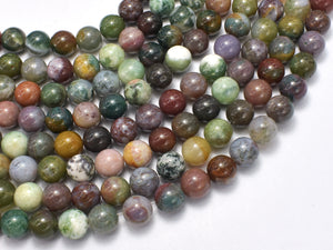 Indian Agate Beads, Fancy Jasper Beads, 8mm Round Beads-BeadBeyond