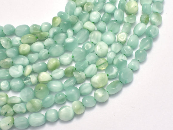 Green Angelite Beads, 5x7mm Nugget Beads, 15.5 Inch-BeadBeyond