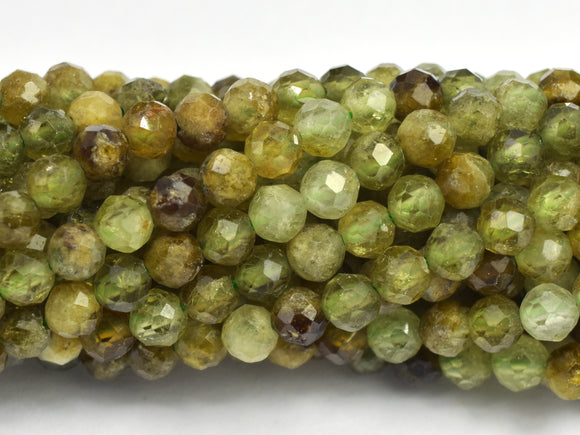 Green Garnet Beads, 3mm (3.4mm) Micro Faceted Round-BeadBeyond
