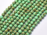 Howlite Turquoise - Green with Gold Line, 6mm (6.4mm)-BeadBeyond