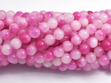 Jade - Pink & White, 6mm Round-BeadBeyond