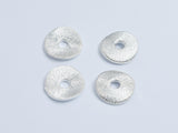 2pcs 925 Sterling Silver Beads, 9.7mm Wavy Coin Beads-BeadBeyond