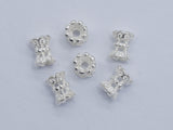 10pcs 925 Sterling Silver Bead Caps, 4mm Double Bead Caps, Height 5mm-BeadBeyond